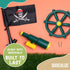 Barcaloo Playground Equipment Bundle Set - Kids Pirate Telescope, Steering Wheel & Flags for Backyard Swing Set