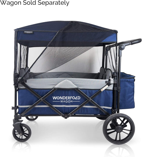 X4 X4M) WONDERFOLD Mosquito Net for Stroller Wagon Featuring Easy Access Zippered Entrance with Quick and Easy Install