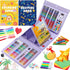 All in One Art Supplies with Trifold Easel, Art Set with Drawing Kit, Coloring Book, Paper Cutting, and Origami Kit