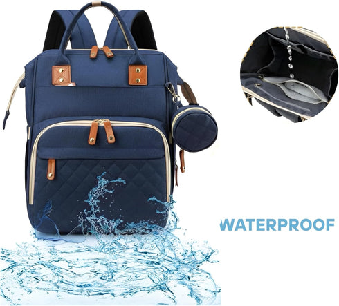 Sweet BB Backpack Baby Diaper with Changing Pad, Waterproof, USB Port, Large Capacity (Blue)