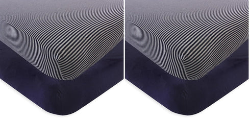 Touched by Nature Unisex Baby and Toddler Organic Cotton Crib Sheet, Navy