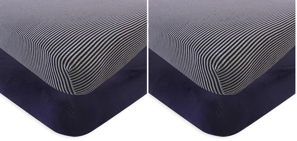 Touched by Nature Unisex Baby and Toddler Organic Cotton Crib Sheet, Navy