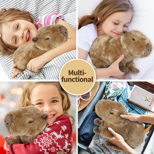 Capybara Stuffed Animals, Microwavable Stuffed Animal Adorable Fluffy Capybara Plush for Warmth Comfort, Heatable