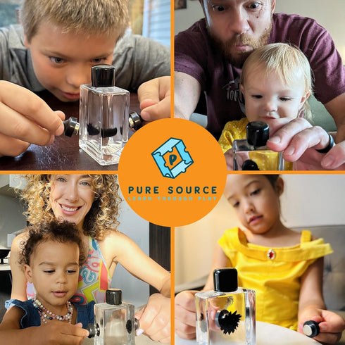 FerroFluid Display Toy Bottle, Ferro Fluid Liquid Metal STEM Toy, Magnetic Desk Toy with Neodymium Magnets