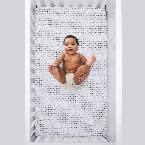 Ivory and Black Arrows Crib Sheet for Nursery - Little Love by NoJo