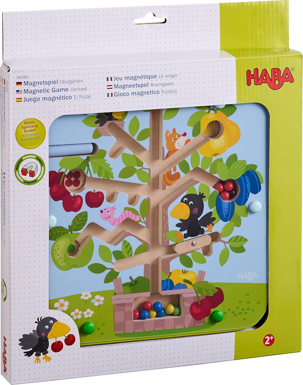HABA Wooden Toy, Magnetic Ball Game The Orchard, 2 Years and Above, 306083, Coloured