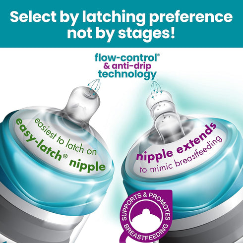 8oz 2 Bare Air-Free Twin + Nipples by Bittylab. Perfe-Latch (breastfed Babies) & Easy-Latch (Babies fed with Baby