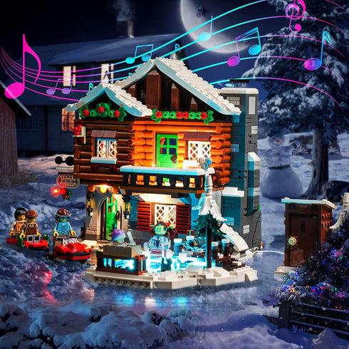 Upgraded LED Light Kit for Lego Icons Alpine Lodge Building Set, Music Version Compatible with Lego 10325