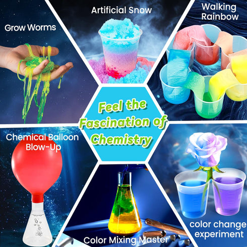 Rxeody 250+ Set, 250+ Experiments Science Kits for Kids, STEM Activities Educational Science Kits Gifts with Chemistry