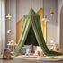 Cotton Kids Bed Canopy, Nursery Room Baby Crib Hanging Curtain Mosquito Net Hideaway Bedding Children Reading Nook