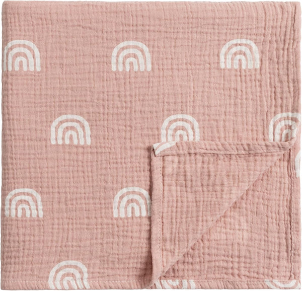 Meracorallo Muslin Swaddle Blanket, 100% Organic Cotton Receiving Blanket, Soft Breathable Wrap for Baby Boys Girls,