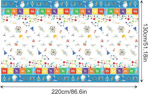 CC HOME 1 Pack Science Laboratory Plastic Tablecloth 54 x 87 Inch Long Rectangular Table Cover for Buffet,Birthday Party Holiday Dinner,Picnic or Tablecloth for Kitchen Event Use by CC HOME