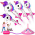 beefunni Unicorn Rocket Launcher - 4 Unicorn Outdoor Toys for Kids, Christmas Birthday Gifts for Ages 2-8