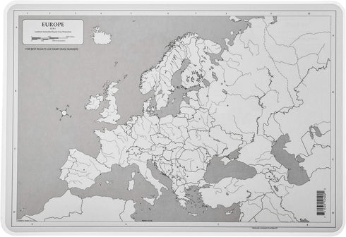 Painless Learning Educational Placemats - Europe, Asia and Africa Maps Set, Non Slip Washable