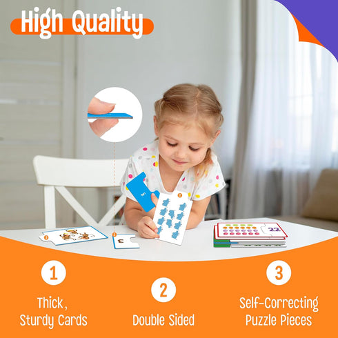 1-30 60 Number Puzzle Games, Double-Sided Self-Correcting Math Game, Early Learning Educational Toy for Beginner
