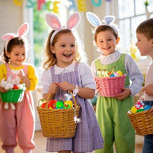 100 Pack 6 100 Grastfu Prefilled Easter Eggs with Assorted Toys Inside Surprise Golden Eggs, Plastic Easter Eggs