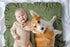 Knit Baby Blanket - 30"x40" Soft Receiving Swaddle Blanket for Newborn Girl and Boy (Khaki)