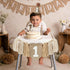 1st Boho Nude Birthday Highchair Wood Bead Tassel Garland Conical Cap Wooden Cake Topper For Boys