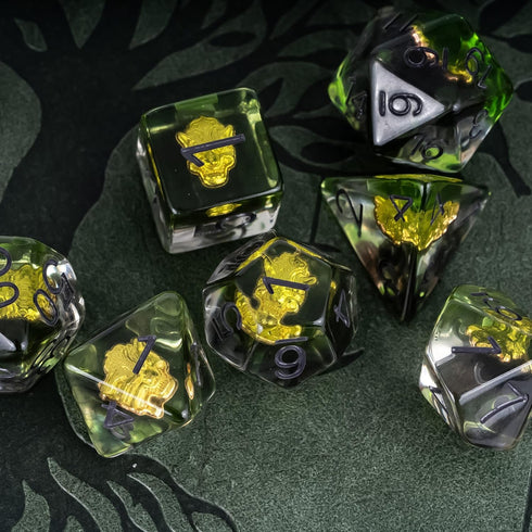 UDIXI 7PCS Polyhedral D&D Dice Set, Wolf Head 7-Die DND Dice Set for Role Playing Games