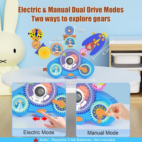 Fivoro 3+, 18Pcs Set, Playset STEM Gears Toys for Kids Ages Creative Learning Building Blocks, Educational Construction