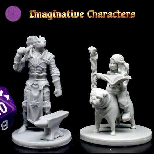Hero, Player-Character, NPC DND Miniatures, 28mm-32mm Unpainted D&D Minis for Tabletop Fantasy Games