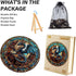 (300 13.4"x13.4") WOODBESTS Wooden Puzzles for Adults Piece, L, Dragon's Library Wood Puzzle Adult, Unique Wooden