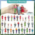 People Figurines Mini Trains, 1:25 Scale Painted Figures for Dollhouse Scenes, Standing and Sitting Plastic People