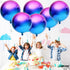 KatchOn Purple Galaxy Balloons, 22 Inch, Pack of 6 Round 4D Metallic Balloons for Birthday Party Decorations