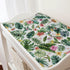 Green Tropical Leaves Floral Hummingbirds Changing Pad Covers, Rainforest Monstera Leaves for Boy Girl, Soft 32''x16''