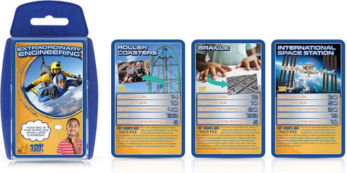 Top Trumps Extraordinary Engineering STEM Classic Card Game - Learn about Roller Coasters, Braille, Space Station