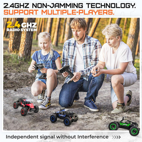 BEZGAR TB201 1:20 Scale RC Cars, High Speed Electric Toy Off Road Vehicle Monster Truck with LED Headlight for 8-12