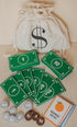 Counting Set Good Ground Pretend Play Kids Felt Money Educational Montessori Toy Dollars Bills Coins Wallet Childrens