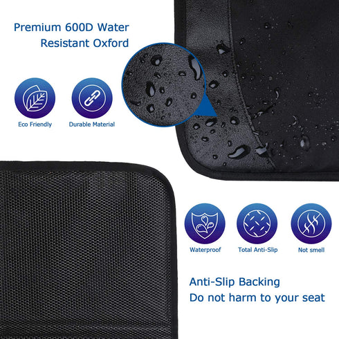 Car Seat Protector, 2 Pack Large Protectors for Child Baby Car Seat with Organizer Pockets, Thick Padding Waterproof