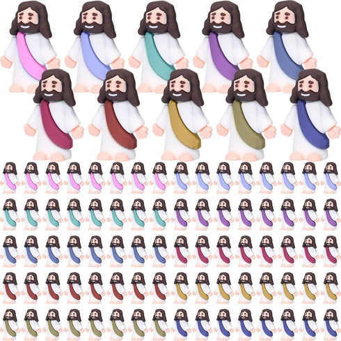 Barydat 150 Pack Mini Jesus Figurines, Bulk Little Jesus Toys, Tiny Jesus Figures for Religious Gifts