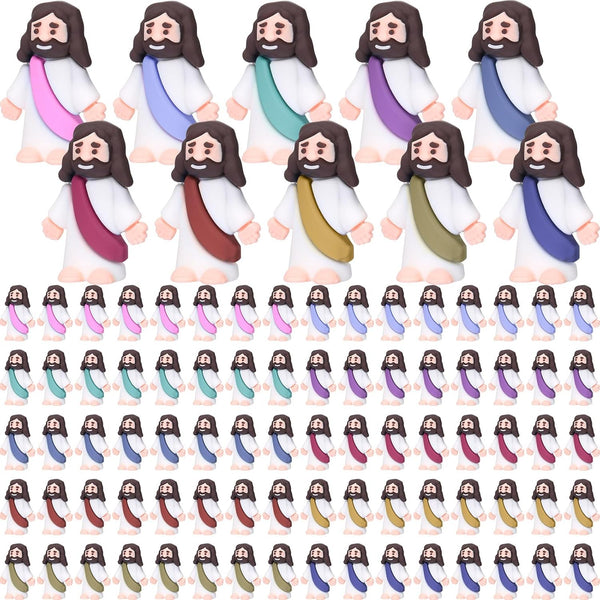 Barydat 150 Pack Mini Jesus Figurines, Bulk Little Jesus Toys, Tiny Jesus Figures for Religious Gifts