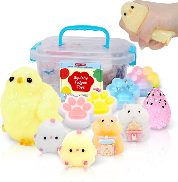 YRSDQueenA 10 Pack Taba Squishy Toys kit with Toy Box & Cute Stickers,