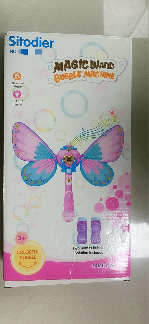 Bubble Machine for Kids - Butterfly Bubbles Wand Blower for Toddlers, 1000+ Bubbles per Minute, Outdoor Indoor Birthday