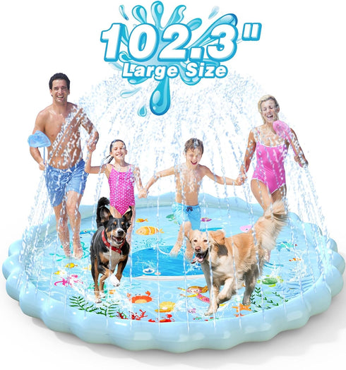 EPN Splash Pad, Extra Large Sprinkler Play Mat Fun for Kids, Thicker