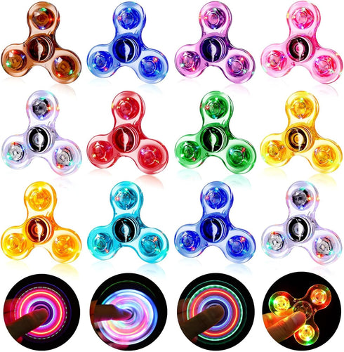 Gigilli 12 Packs Fidget Spinners for Kids Adults, Light up Party Favors