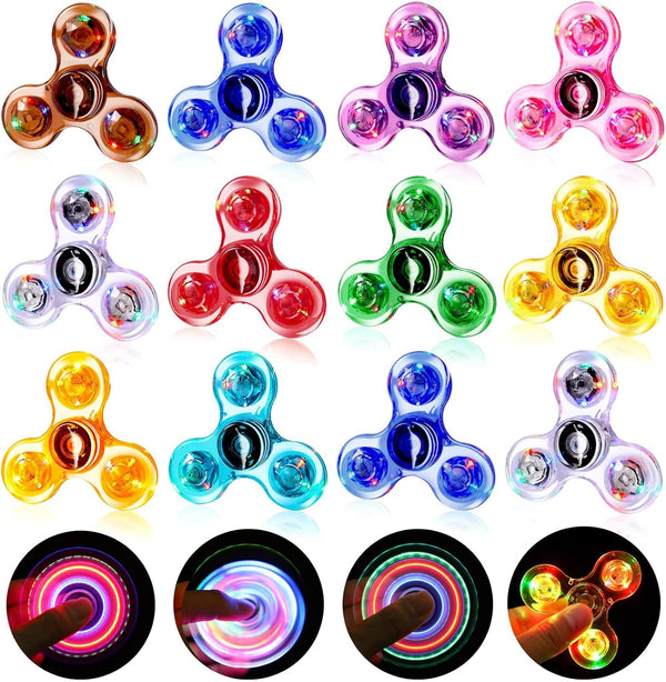 Gigilli 12 Packs Fidget Spinners for Kids Adults, Light up Party Favors