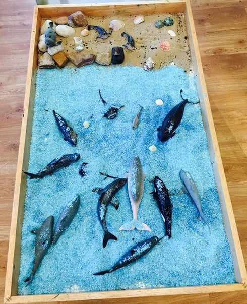 Sharks Figures Sea Animals Whale Toys Set, Ocean Animal Action Figures, 12 PCS for Kids Bath, Beach, and Parties