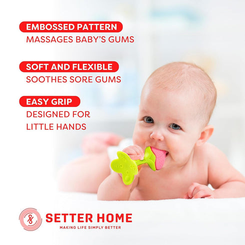 Baby Teething Toys 6-Pack, Food Grade Silicone Teether Set, Freezer Safe, BPA-Free for Babies 0-6 Months