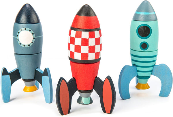 Tender Leaf Toys - Rocket Construction - 18 Pc Wooden Construction Toy