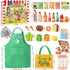 3 4 5 6 Lonico Wooden Play Food Toys for Kids, Market Grocery Store Toys with Snack & Shopping Bag & Apron