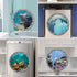 4 PCS Removable 3D Under The Sea Wall Decals, Animals Wall Sticker Home Decor for Bathroom & Kids Nursery Room