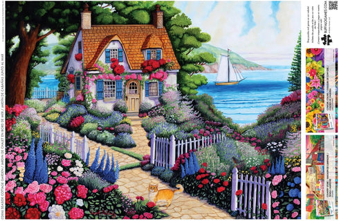 Country 1000 Buffalo Games - Life - Joseph Holodook - Seaside Cottage Garden - Piece Jigsaw Puzzle for Adults