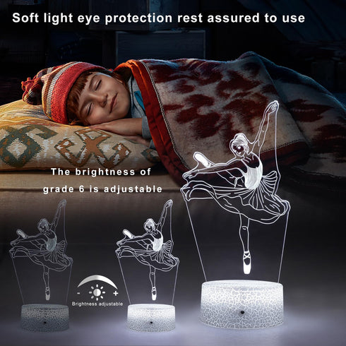 FlyonSea 16 Kids Ballet Gifts,Ballets Girls Light Dancer Color Changing Nightlight with Touch and Remote Control