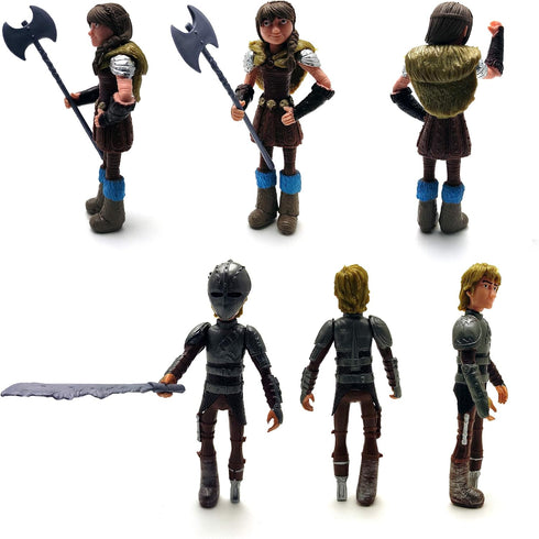 Toysvill Vikings Action Figures - Hiccup, Astrid, Stoick, Gobber, Snotlout, Fishlegs, Tuffnut & Ruffnut (Set of 8)