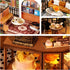 LannsoDIY Dollhouse Miniature Wooden Furniture Kit, Dust Proof Cover and Music Box, Handmade Wooden Dollhouse Toys