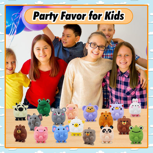 24 Kids,3D ChildFun PCS Party Favors for Animal Pop Toys,Goodie Bags Stuffers for Kids,Pinata Stuffers Carnival